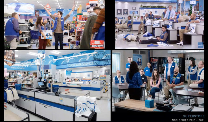 Compilation of photos from the set of Superstore