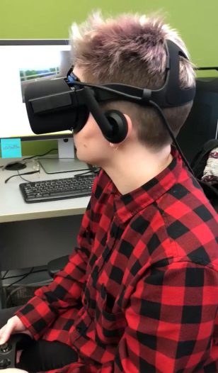 Sydney Pallister sporting VR goggles