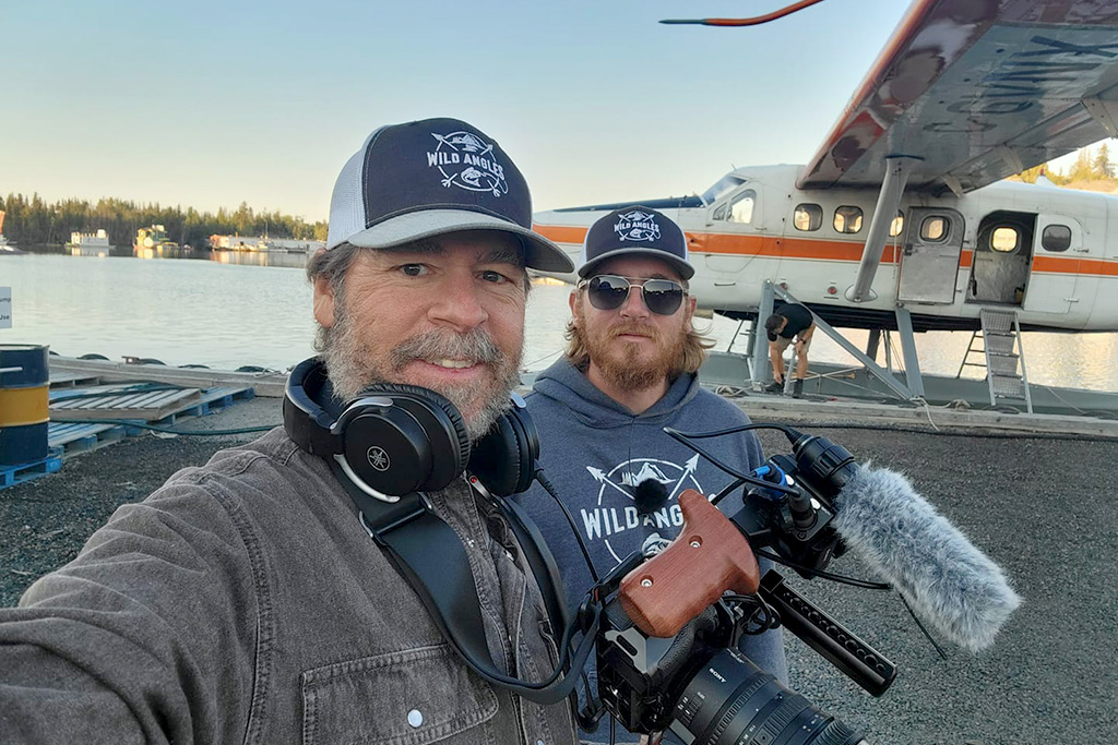 Andrew Dunning and son in Northwest Territories