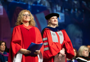 YU President & Vice Chancellor Dr. Julia Christensen Hughes, and YU Provost & Executive Vice President Dr. Allyson Lowe