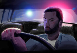 Rob Gordon concept art - police chase